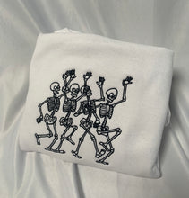 Load image into Gallery viewer, Dancing Skeletons Embroidered Crewneck
