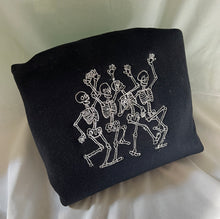 Load image into Gallery viewer, Dancing Skeletons Embroidered Crewneck