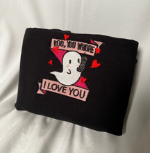 Load image into Gallery viewer, Boo I Love You Embroidered Sweatshirt