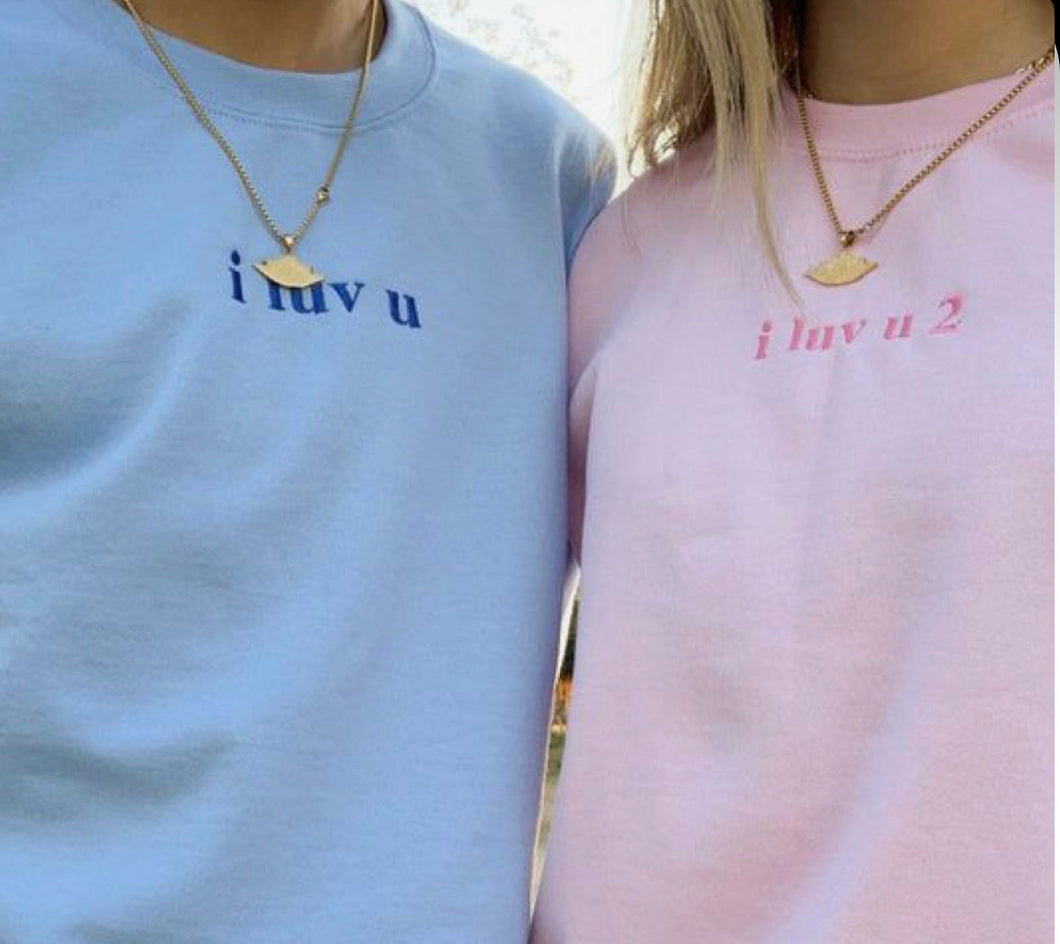 Luv u couples Embroidered Sweatshirt