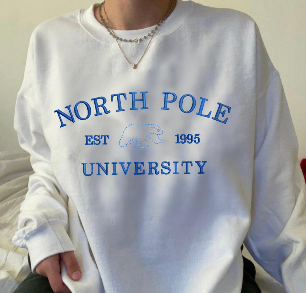 North Pole University Embroidered Sweatshirt