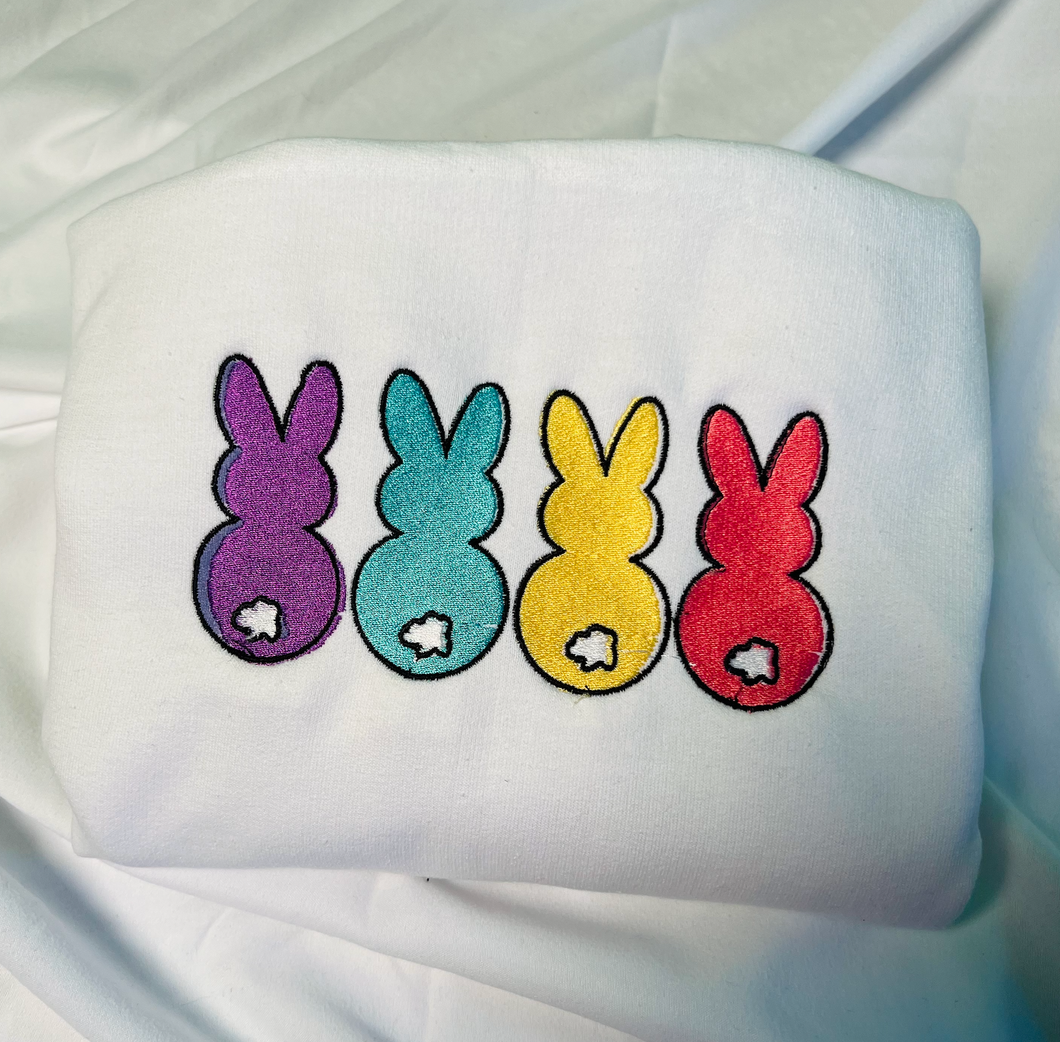 4 Peeps Embroidered Crewneck
